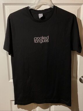 Crooked Tongues Black Graphic Tee with Backhit